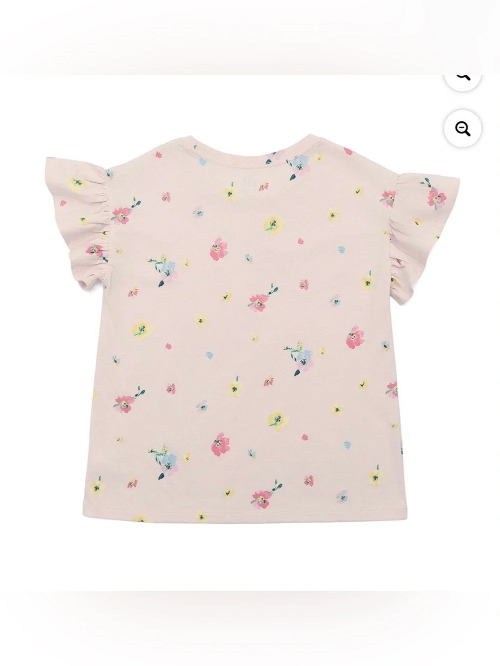 GAP Light Pink Floral Ruffle Sleeve Tee